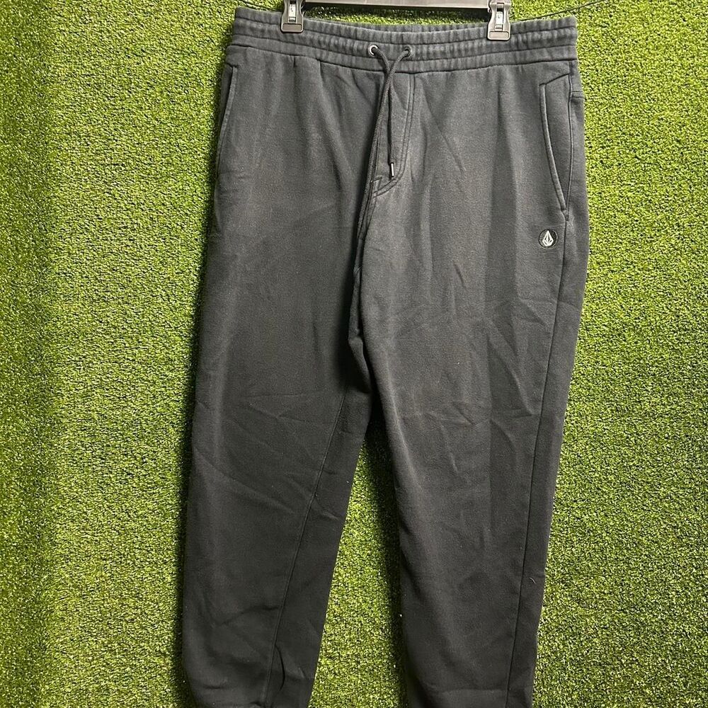 Volcom Men's Black and Grey Joggers-tracksuits